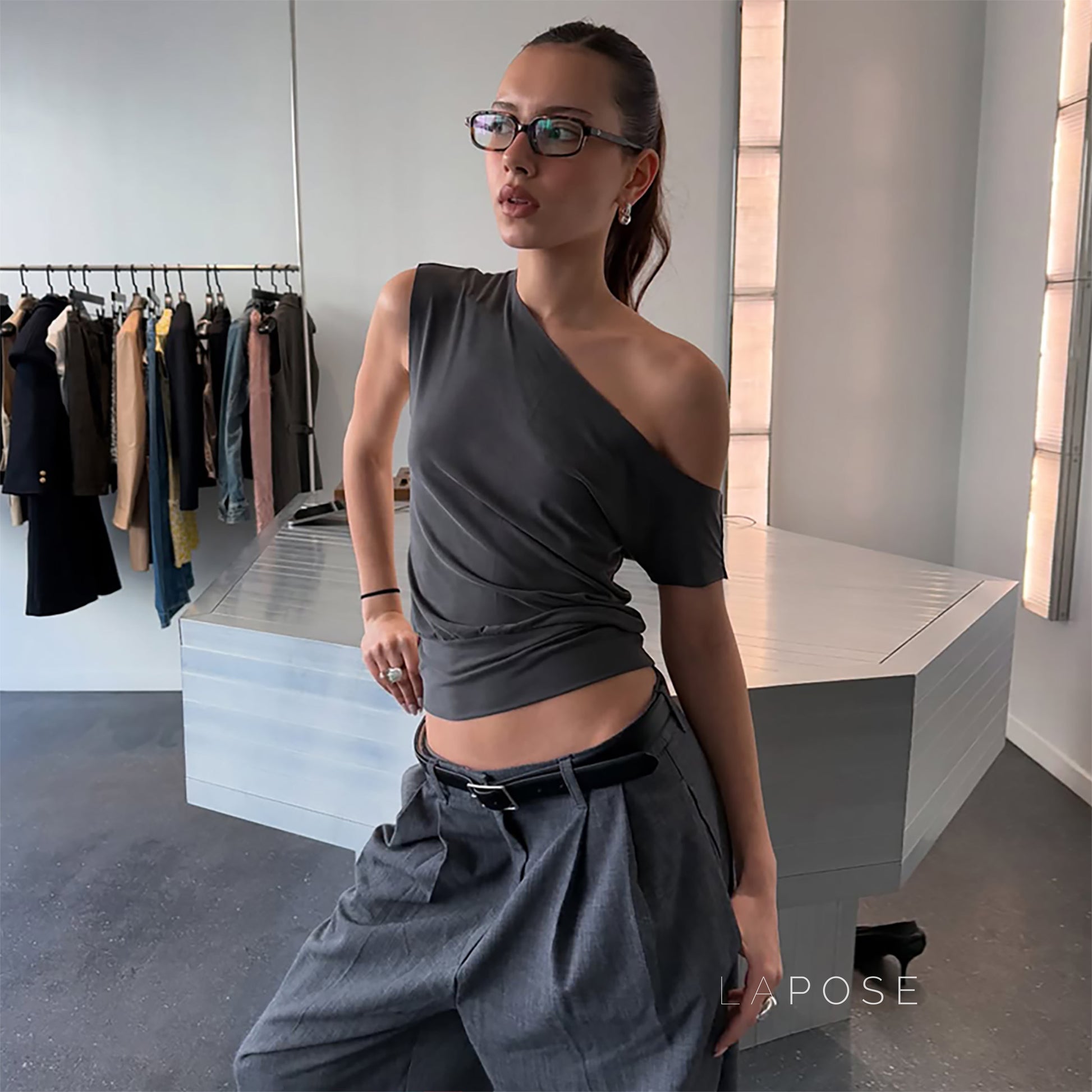 Kathryn One-Shoulder Tee