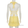 Katlyn Ruffled Halter Skirt Set [D249PA2K]
