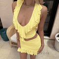 Katlyn Ruffled Halter Skirt Set [FBL6KHV3]