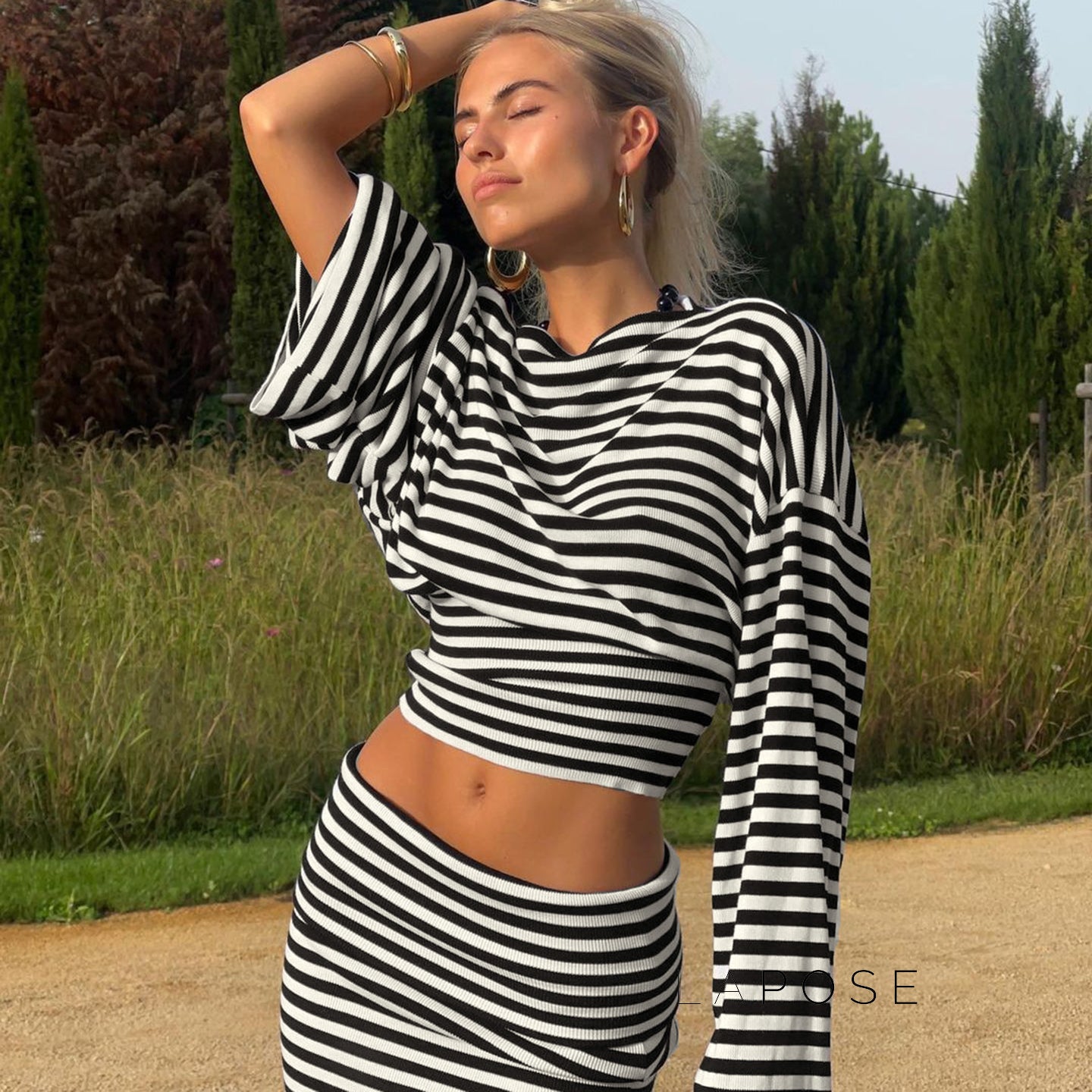 Kayden Striped Skirt Set [L6CEH9RI]