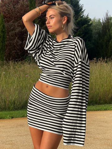 Kayden Striped Skirt Set [1SHW24FB]