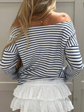 Kaylin Off Shoulder Striped Top [NZRXEZ1P]