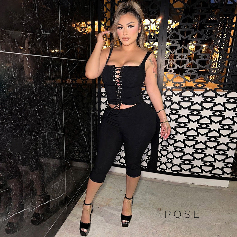 Kaylin Ribbed Shorts Set [KTEFZ2UV]