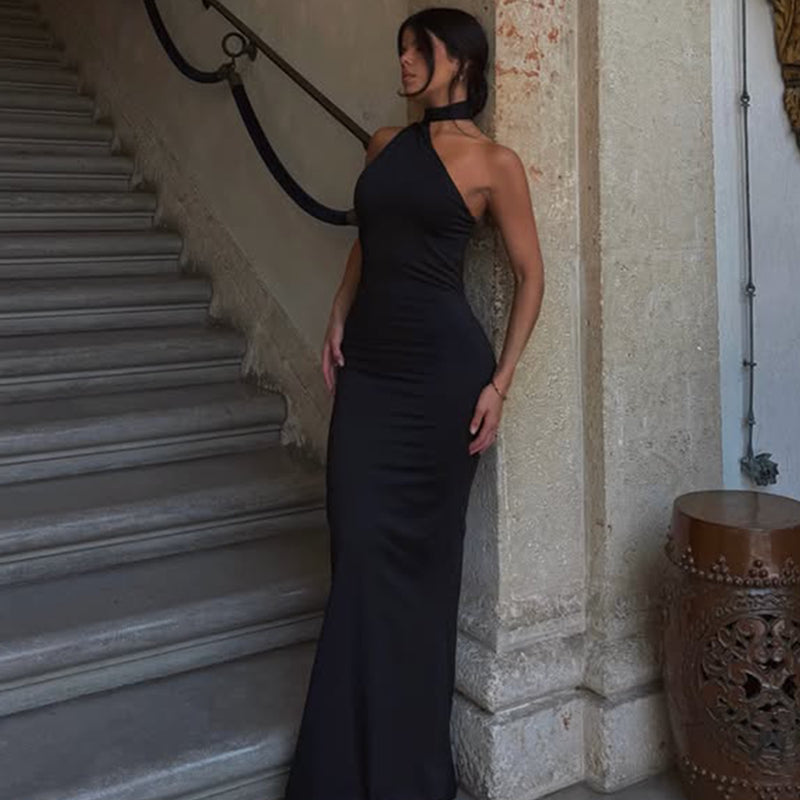 LaPose - Kealani Backless Halter Maxi Dress