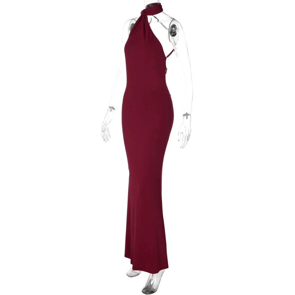 LaPose - Kealani Backless Halter Maxi Dress