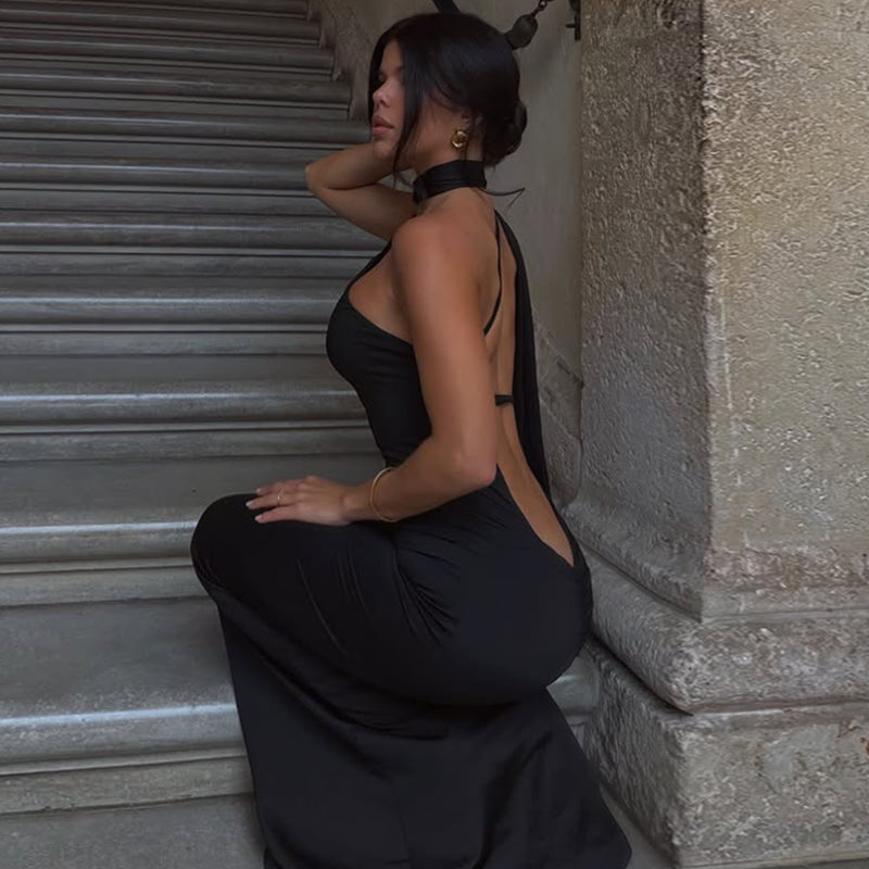LaPose - Kealani Backless Halter Maxi Dress