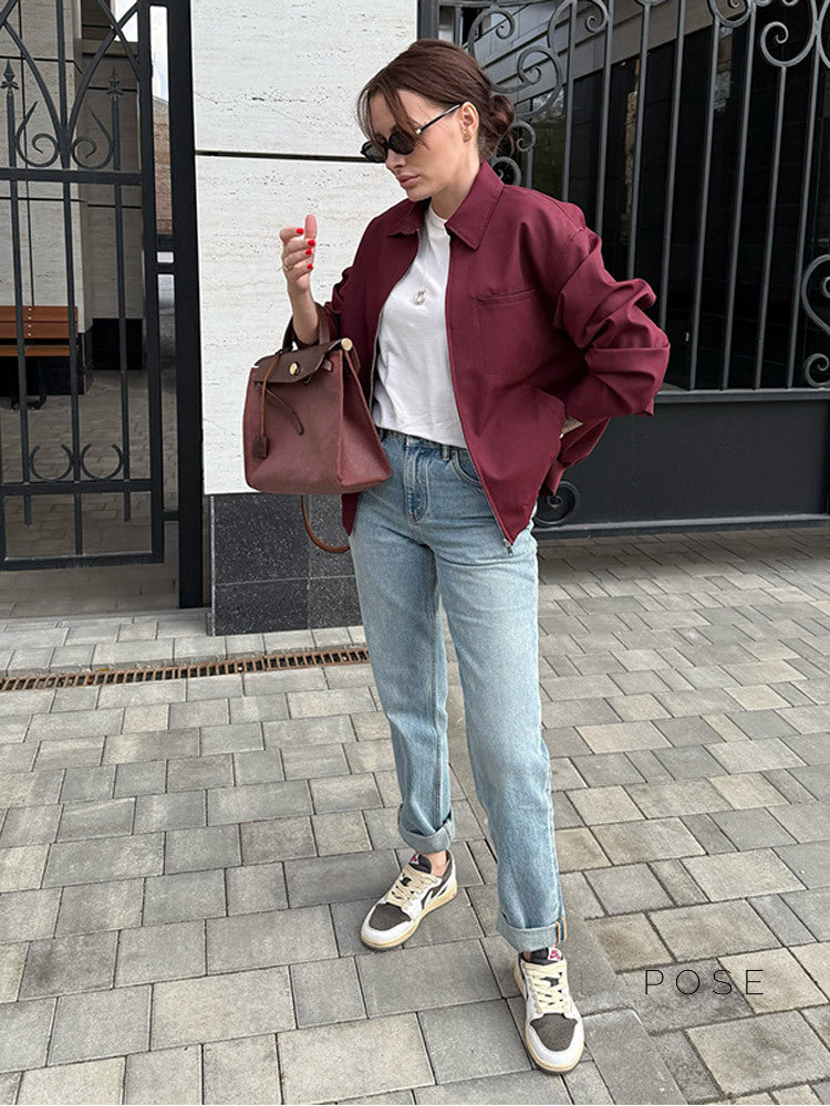 Keaton Zip-Up Lapel Jacket [KVHG97T5]