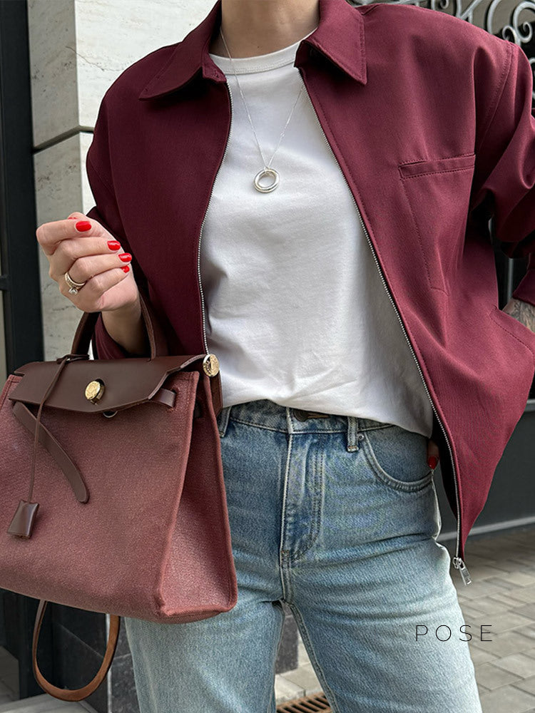 Keaton Zip-Up Lapel Jacket [U6K7YOFE]