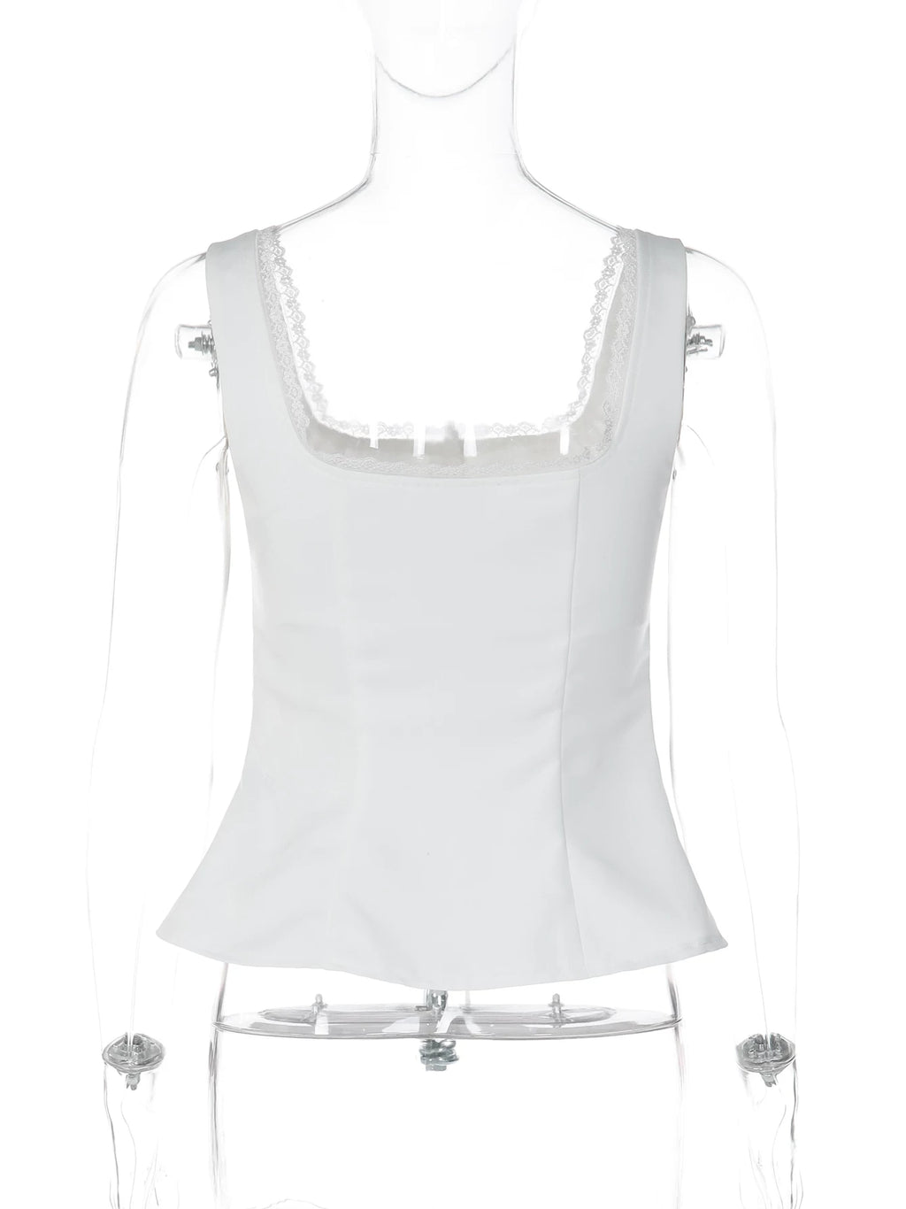 LaPose - Kelis Lace Trim Ruched Tank