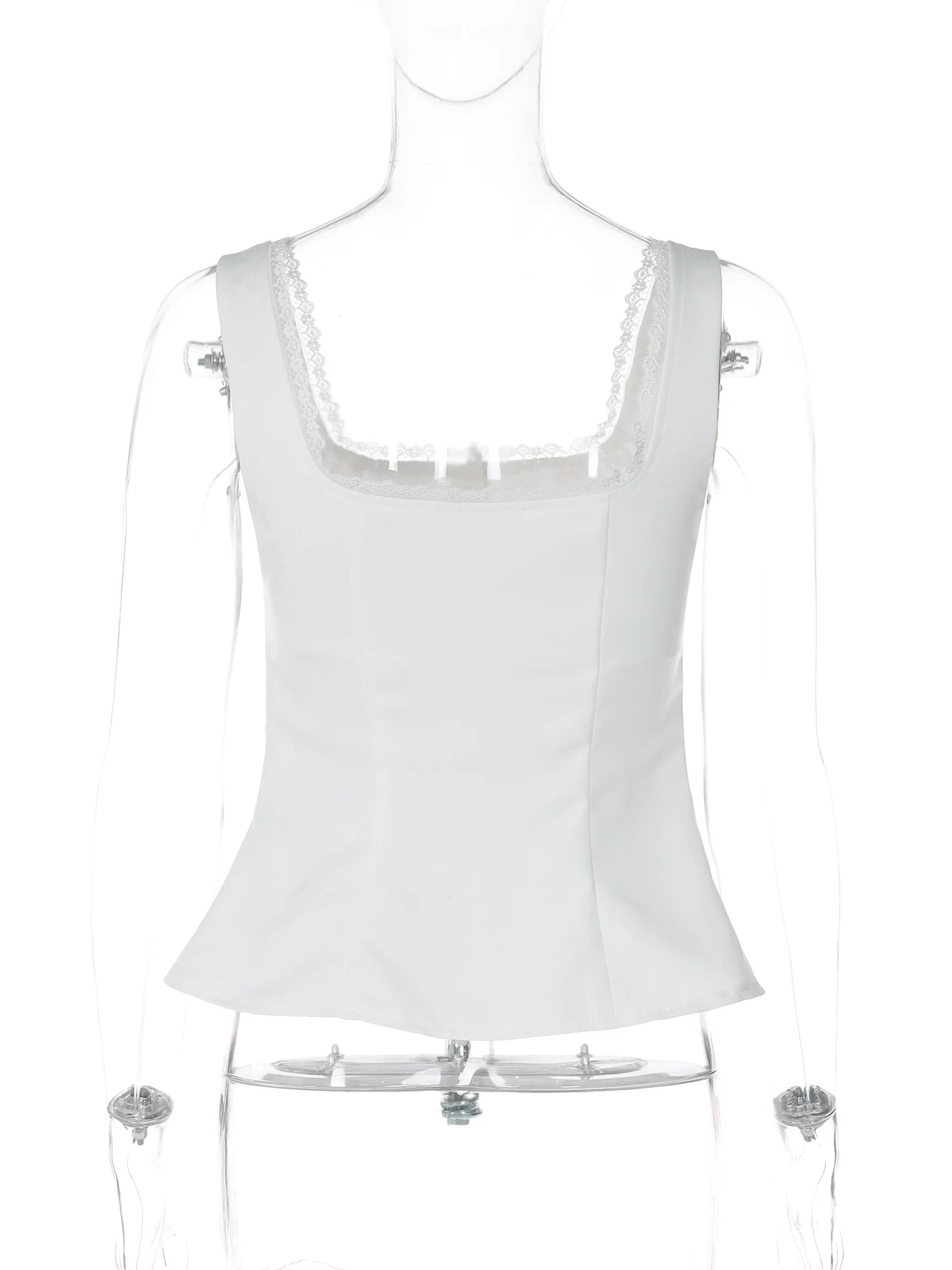 LaPose - Kelis Lace Trim Ruched Tank