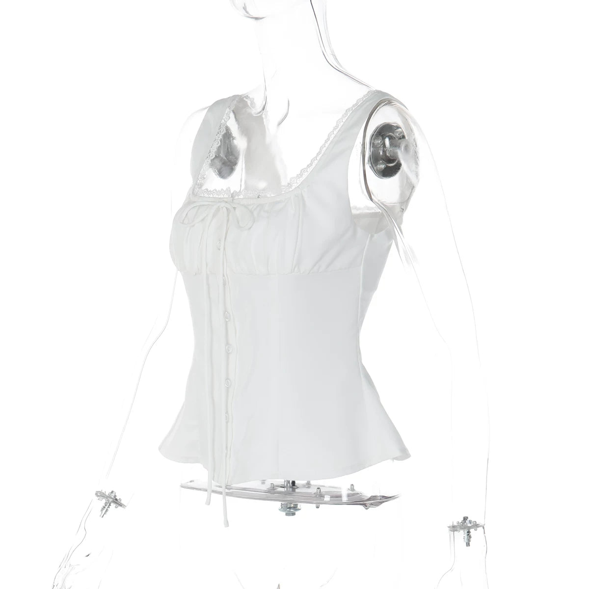 LaPose - Kelis Lace Trim Ruched Tank