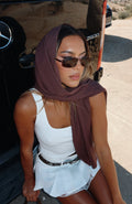LaPose Kenadi Sheer Chocolate Statement Scarf