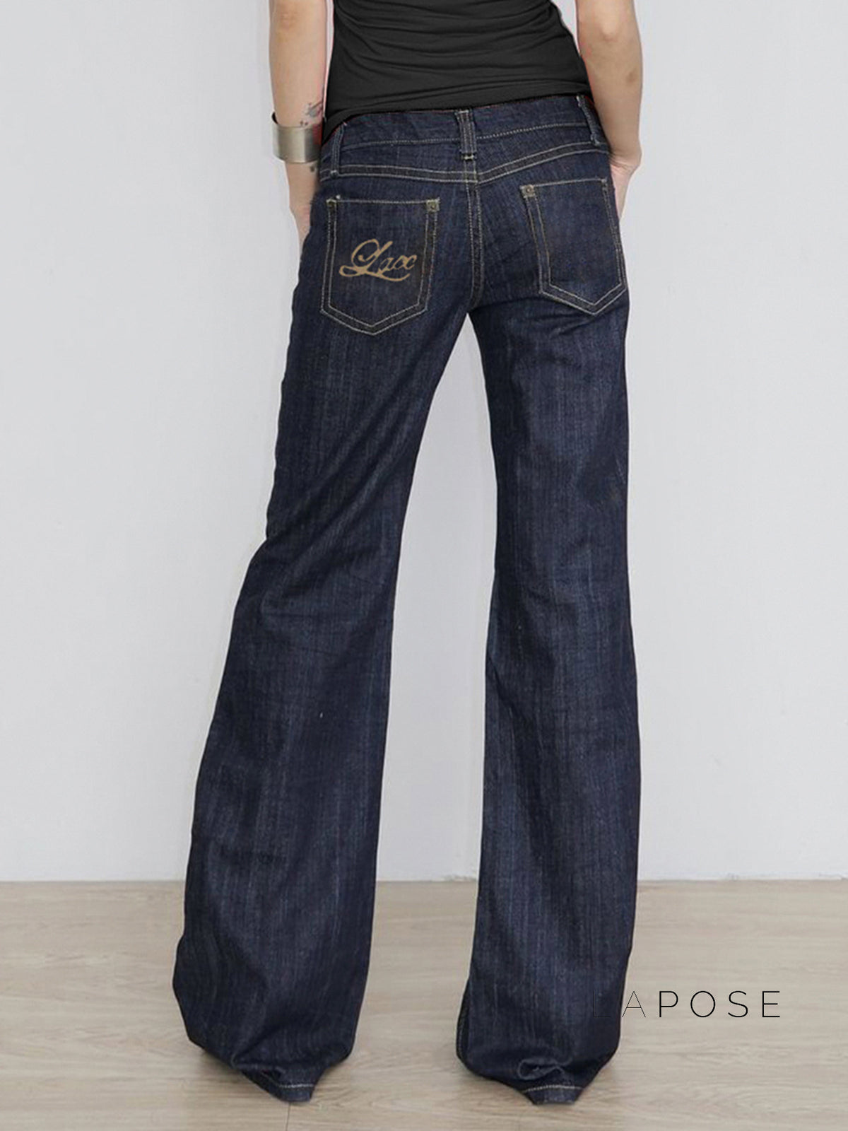 Kenadie Letter Embroidered Jeans [1XHVJRW9]