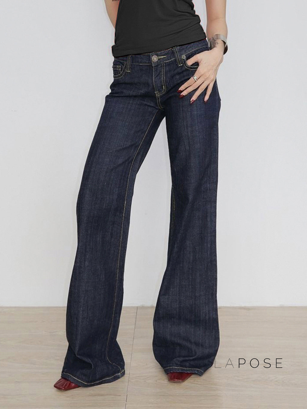 Kenadie Letter Embroidered Jeans [CP5ON0Y4]