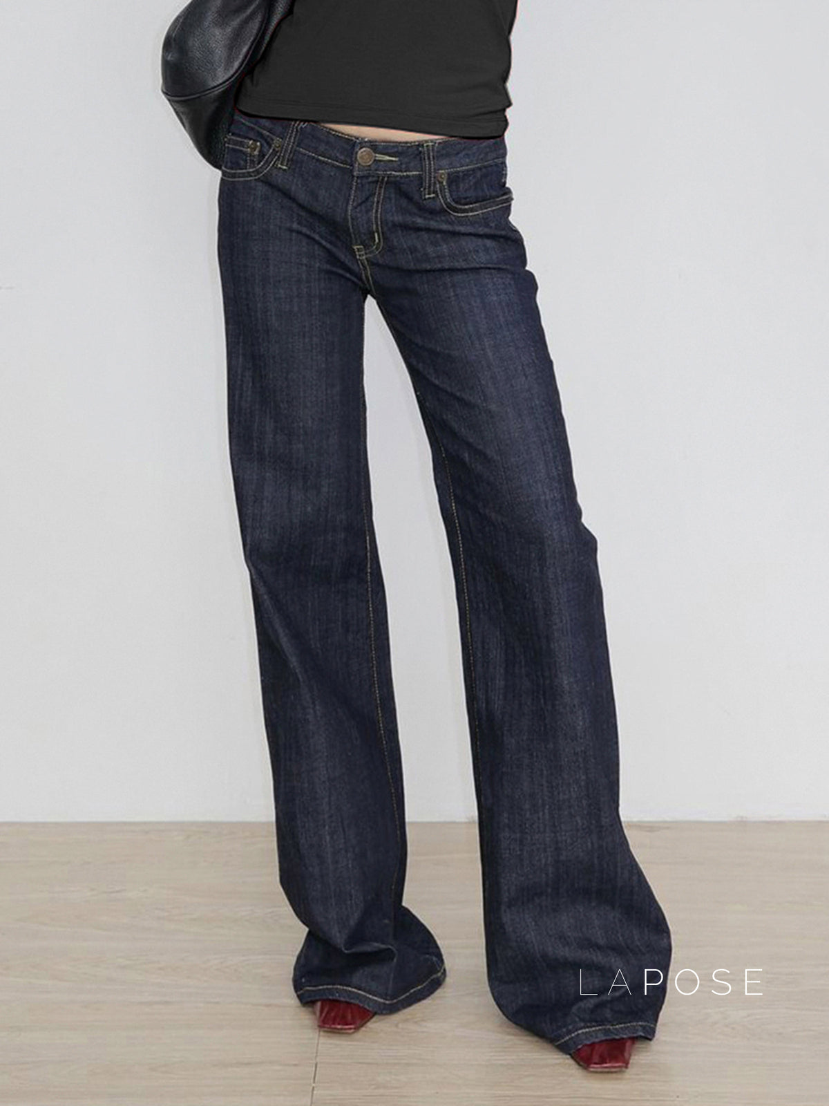 Kenadie Letter Embroidered Jeans [605N5532]