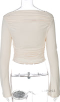 Kenadie Off Shoulder Ruched Top [MG99B8RW]