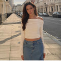Kenadie Off Shoulder Ruched Top [D61J366Y]