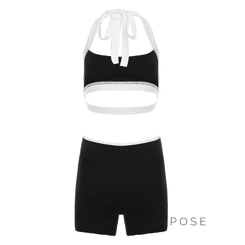Kenda Contrast Halter Short Set
