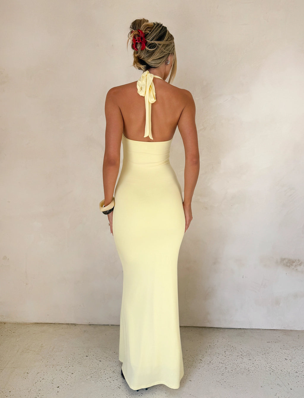 LaPose Kendra Twist Front Maxi Dress