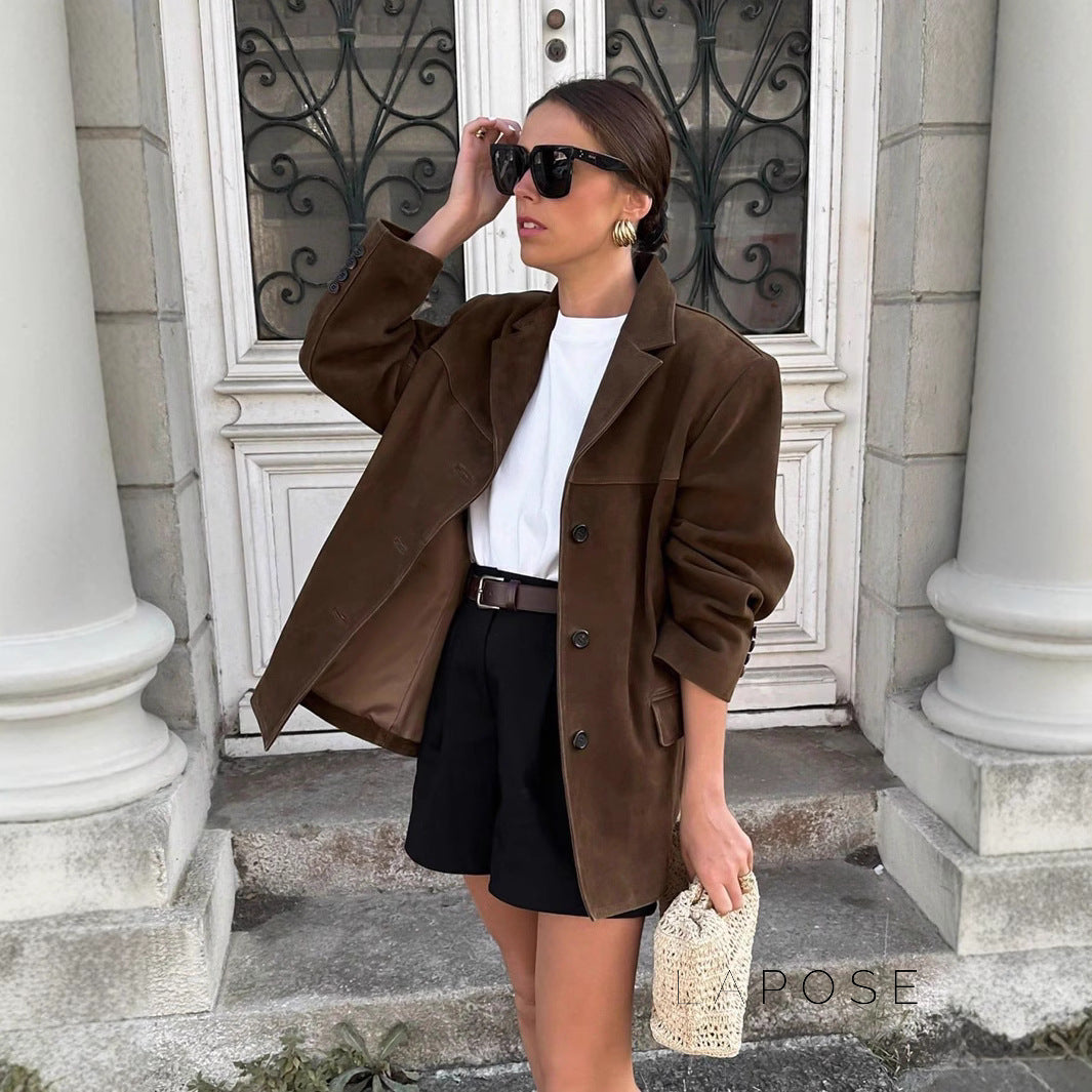 Kendyll Relaxed Suede Blazer [CY46HLJL]