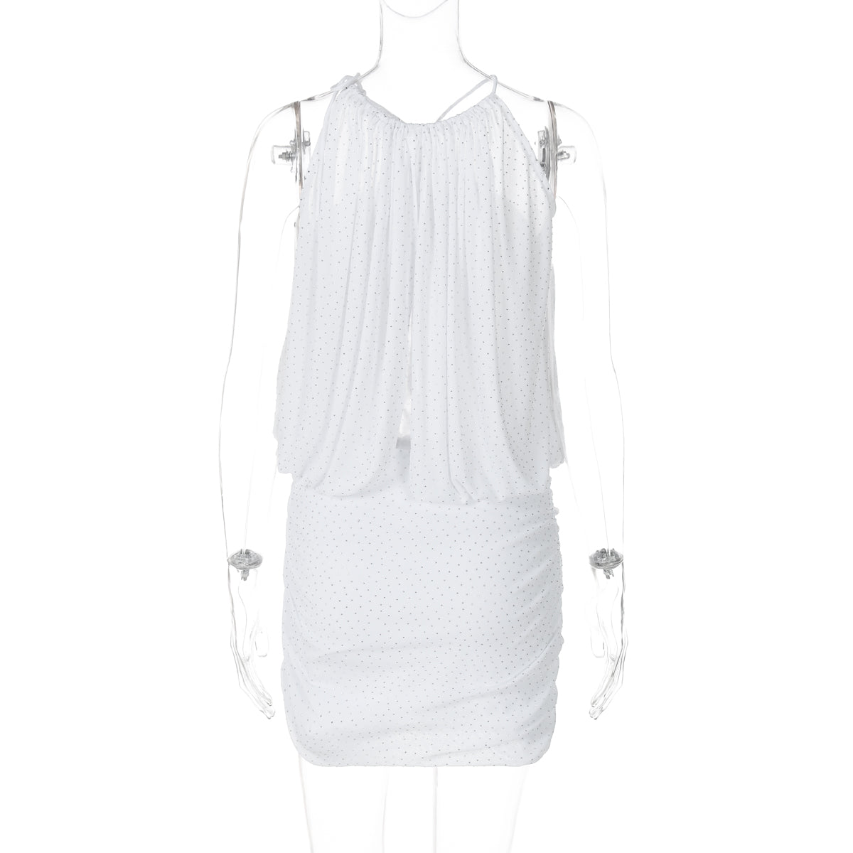 Kenlee Rhinestone Halter Midi Dress