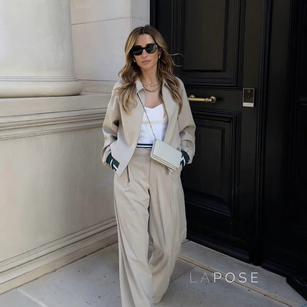 Kenley Khaki Ribbed Jacket [QESFJ7MK]