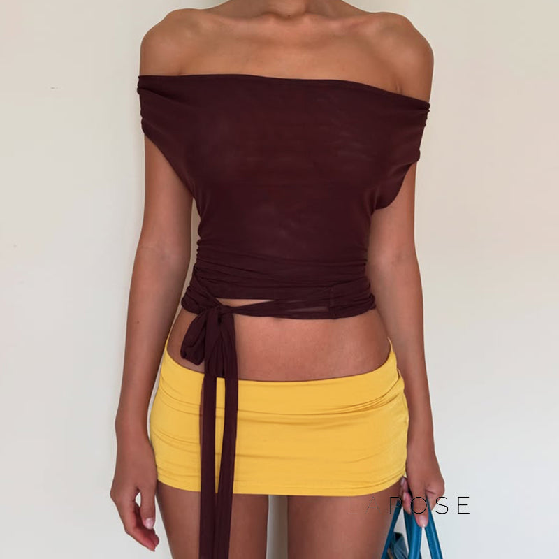Kensi Halter Open Back Skirt Set [R5OM3HBH]