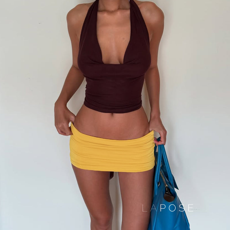 Kensi Halter Open Back Skirt Set [0QW36XT9]