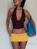 Kensi Halter Open Back Skirt Set [8OIFN8WX]