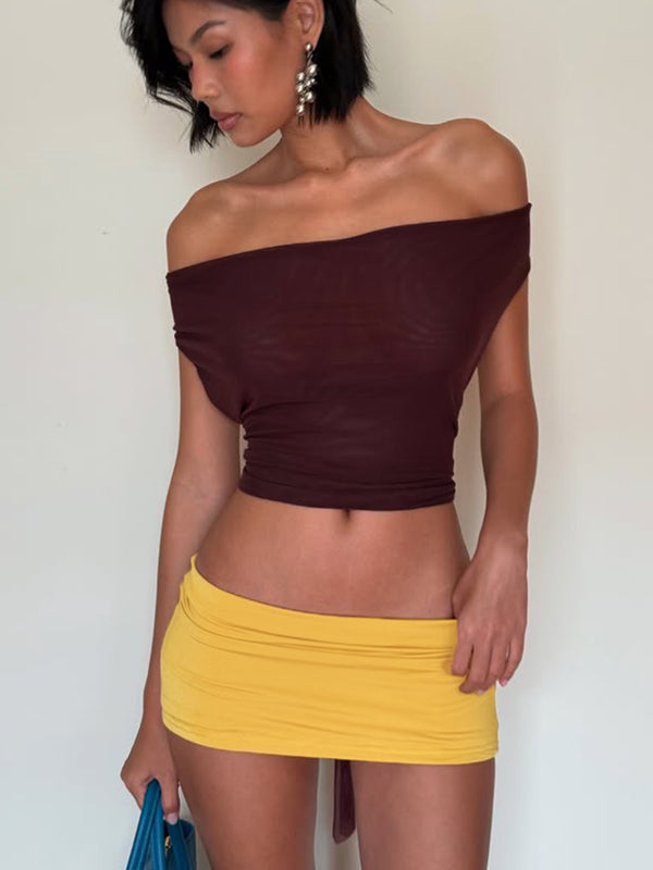 Kensi Halter Open Back Skirt Set [ZQU8IQYV]