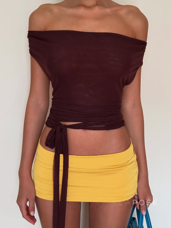 Kensi Halter Open Back Skirt Set [PBLIQ96I]