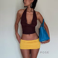 Kensi Halter Open Back Skirt Set [CKS4R1V4]