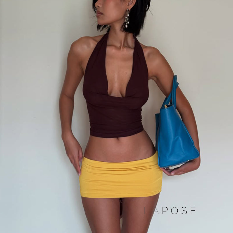 Kensi Halter Open Back Skirt Set [CKS4R1V4]