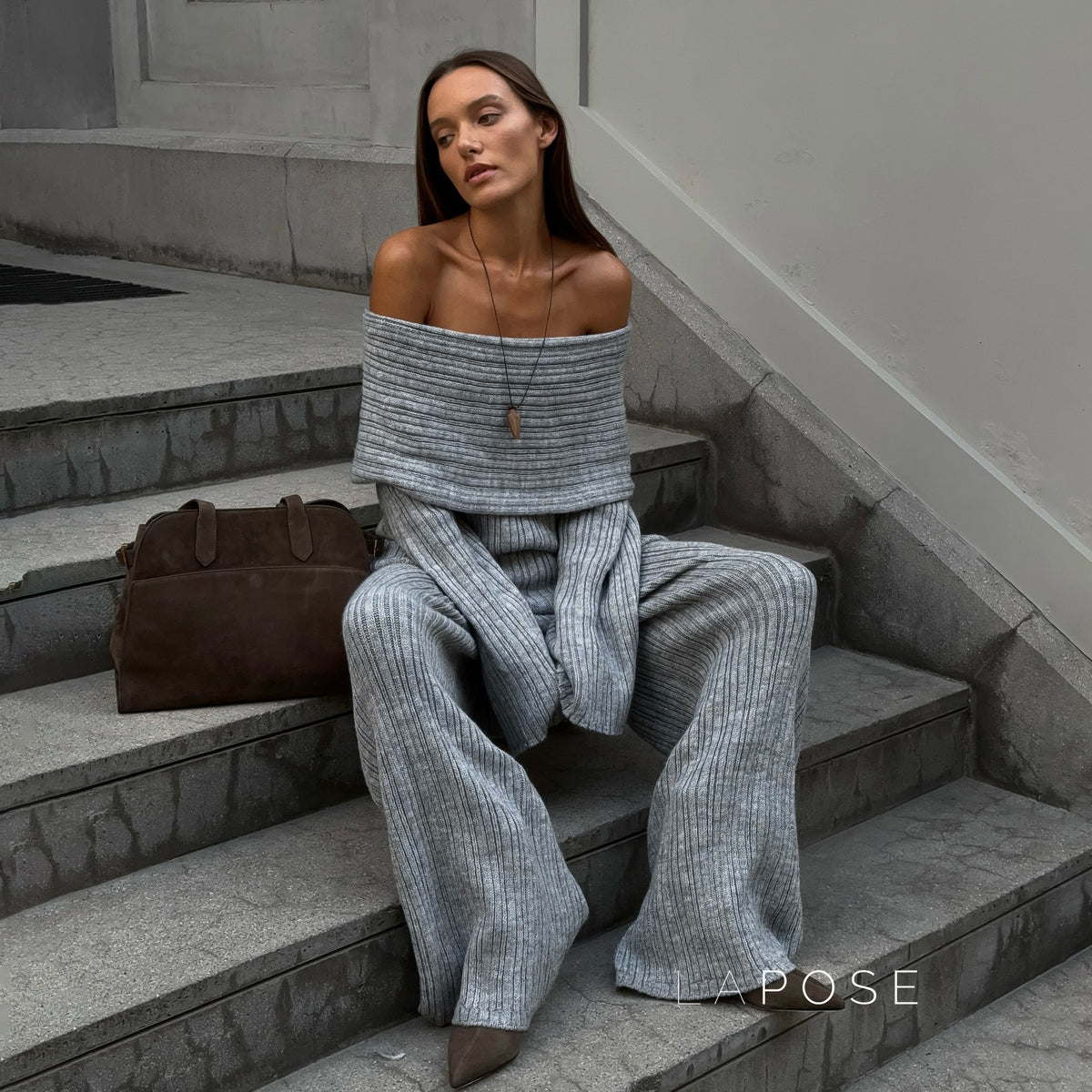 Kensli Knit Wide-Leg Pant Set [0R17J1Y9]