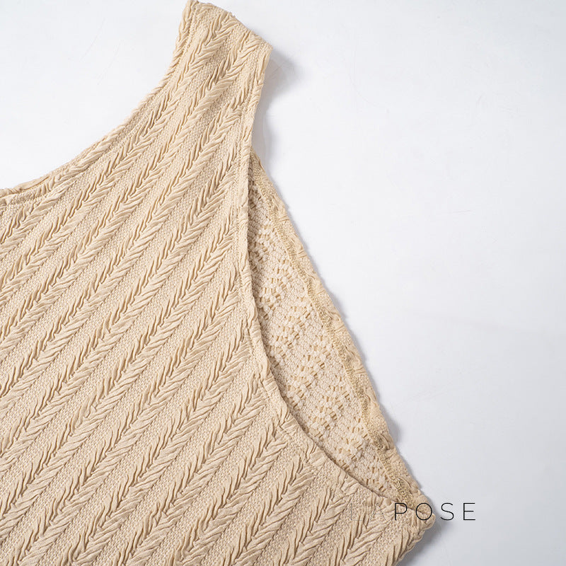 Kenzleigh One-Shoulder Ribbed Short Set [3HDSOHPP]