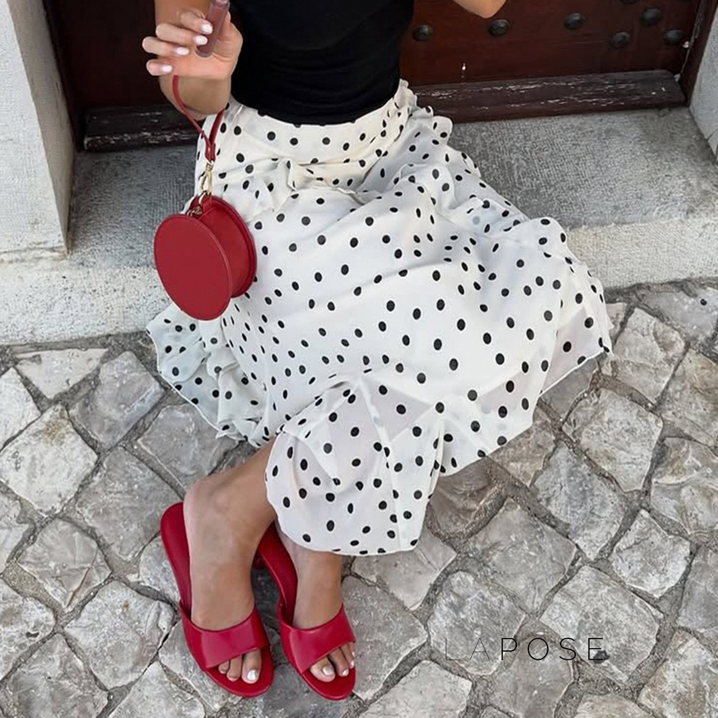 Kenzley Ruffled Patchwork Asymmetric Skirt [8XEY6NSO]