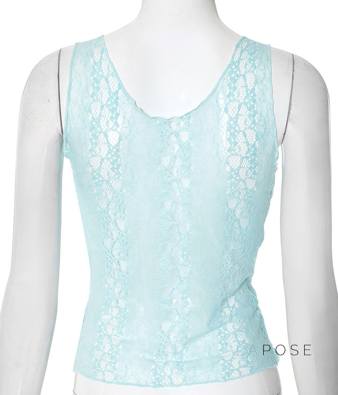 Kenzlie Lace Trim Crop Top [Z6AMKIF8]