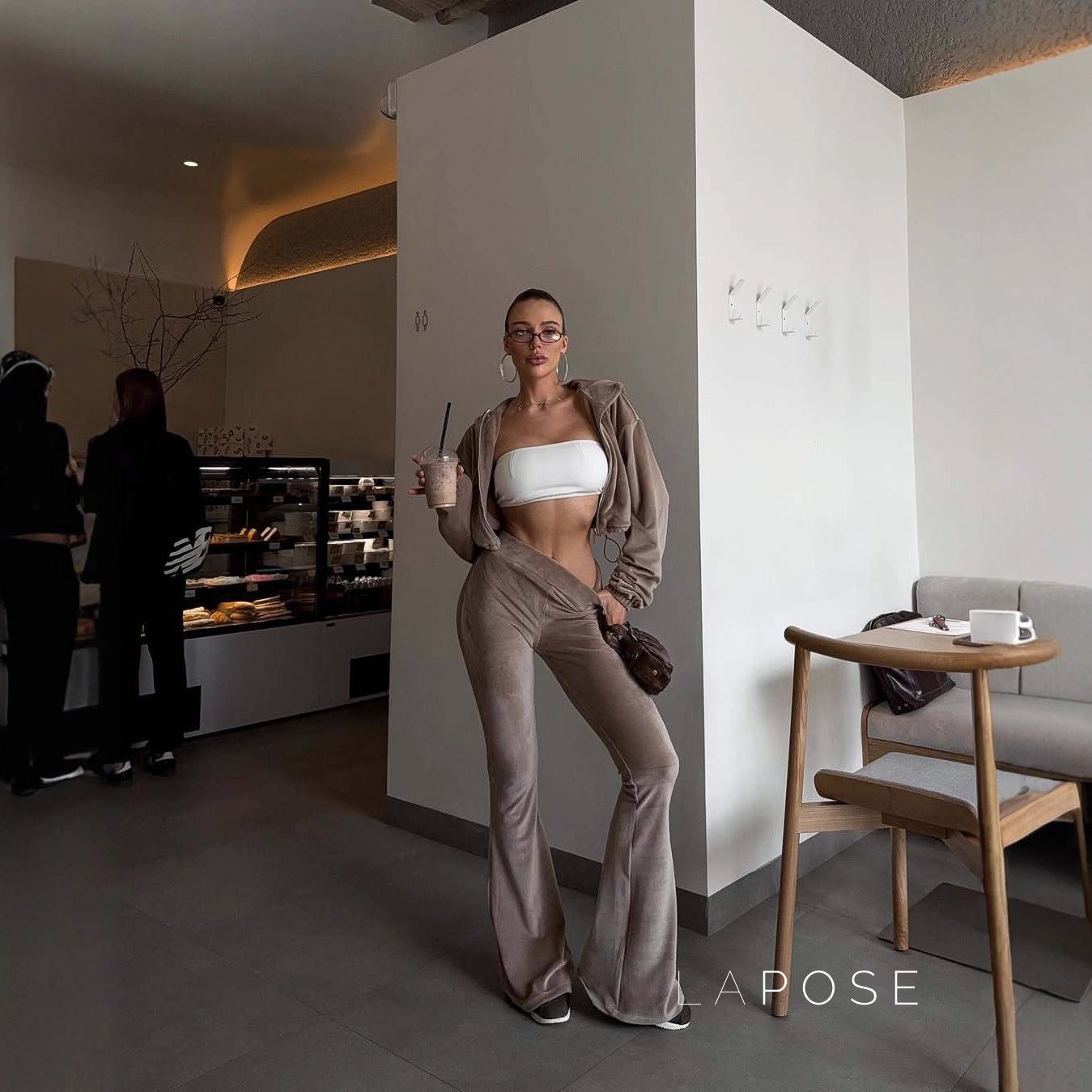 Keren Khaki Flared Pant Set [LWJC43TV]