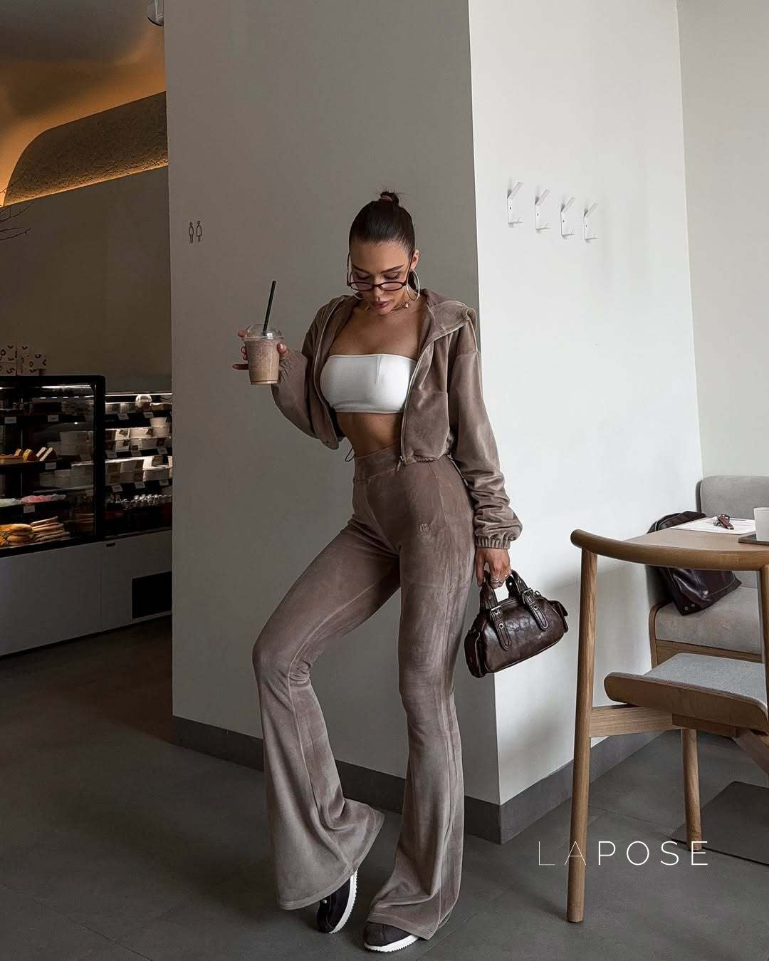 Keren Khaki Flared Pant Set [6NN2EBGA]