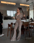 Keren Khaki Flared Pant Set [RAVJDZ3P]