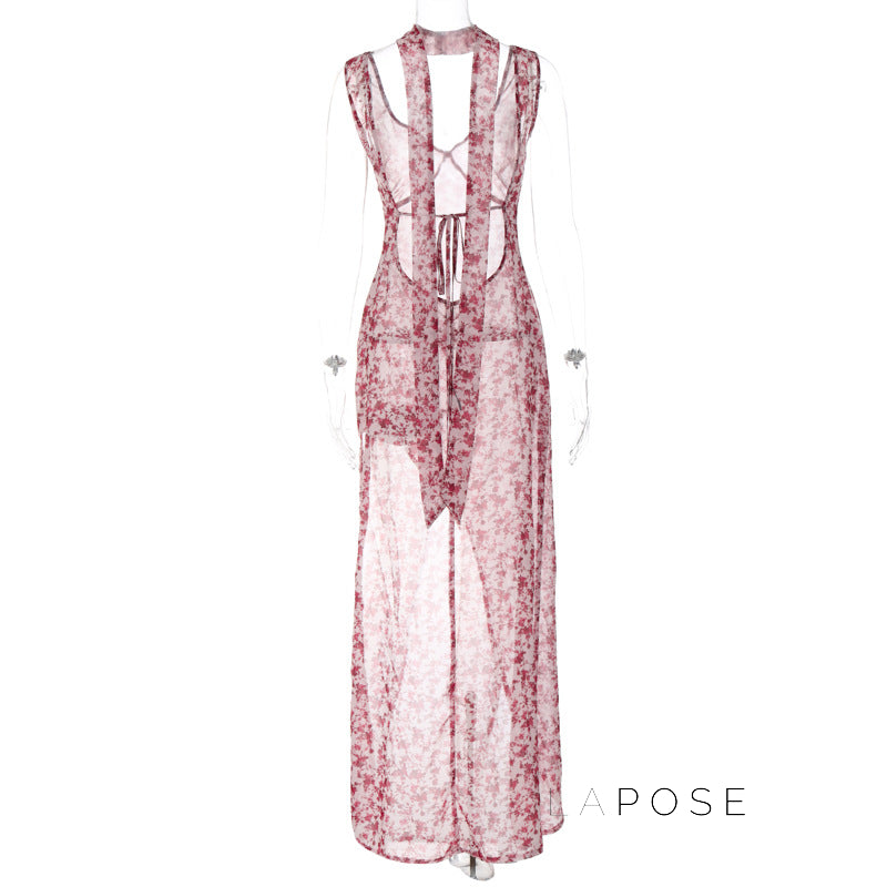 Khalia Backless Floral Maxi Dress [1SESF736]