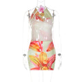 Khalia Halter Floral Mini Dress