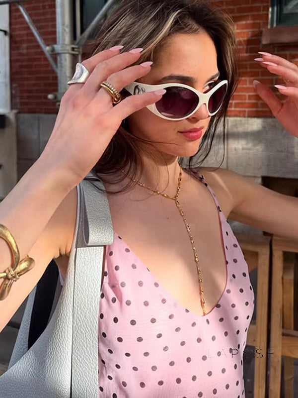 Khalia Polka Dot Camisole Top [PW34UI4D]