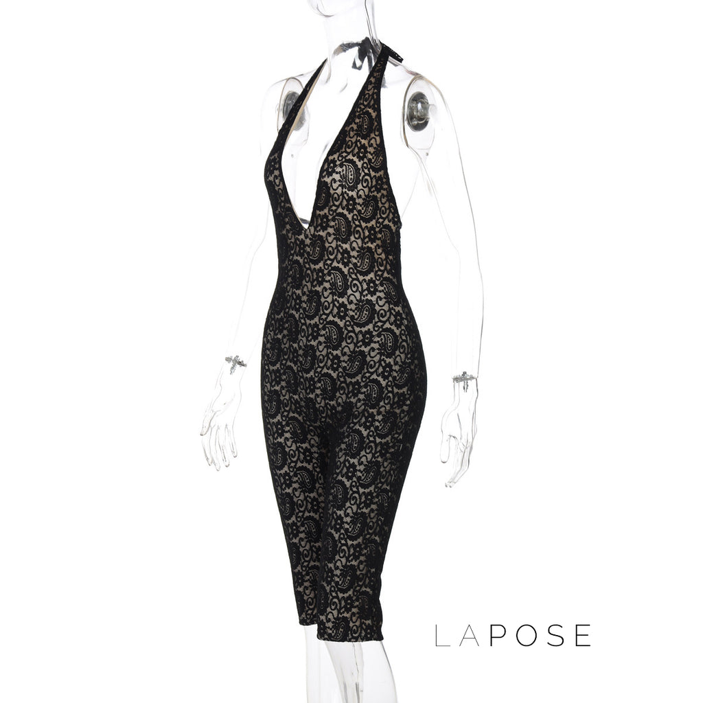 Khaliah Lace Halter Jumpsuit [6LFL7ZIA]