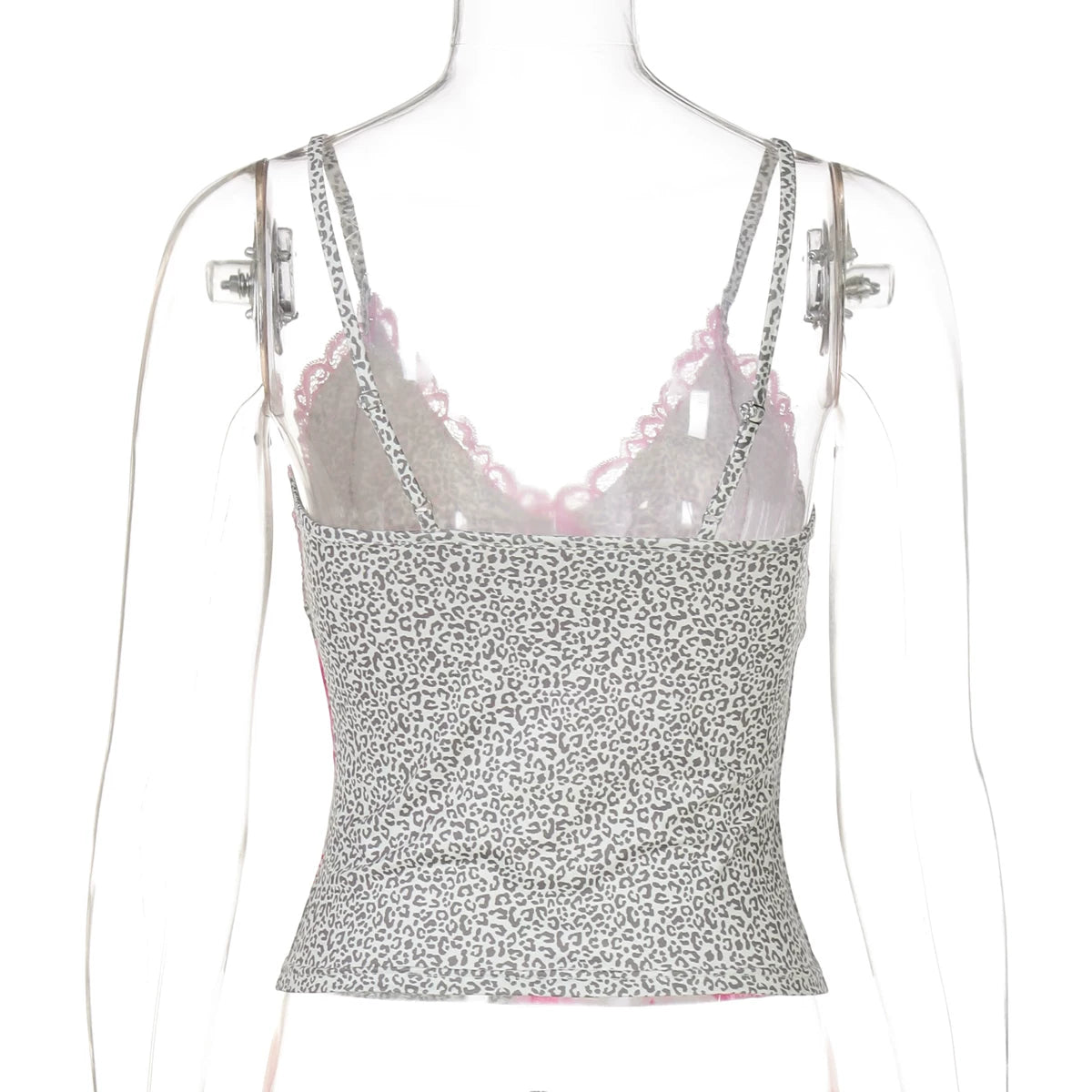 LaPose - Khelani Lace Leopard Print Cami