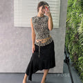 Khelani Leopard Asymmetric Skirt Set [Q8V6FP6J]