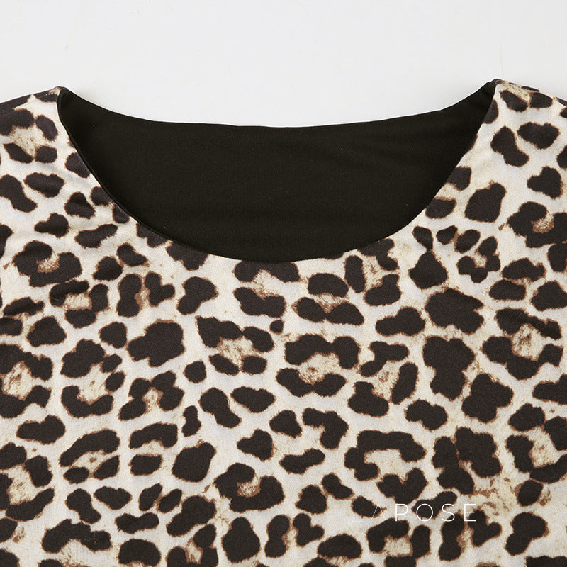 Khelani Leopard Asymmetric Skirt Set [FUUWVL38]