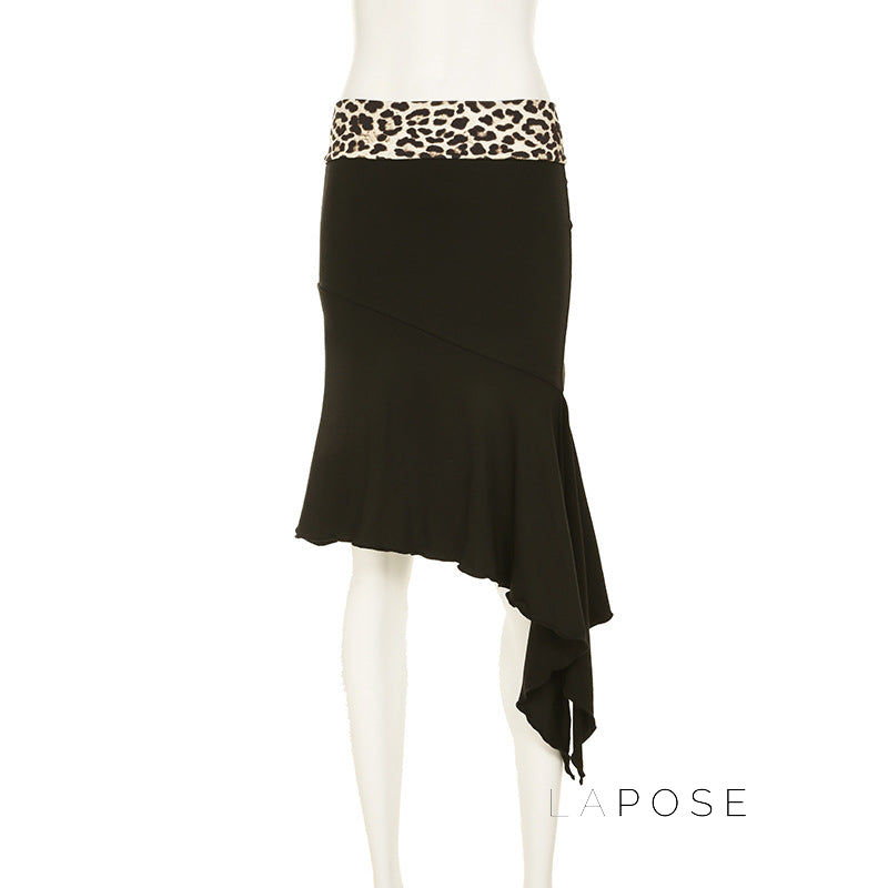 Khelani Leopard Asymmetric Skirt Set [AYSVIAU0]