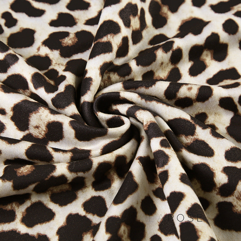 Khelani Leopard Asymmetric Skirt Set [38K176FT]