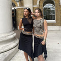 Khelani Leopard Asymmetric Skirt Set [KVLFGBJE]